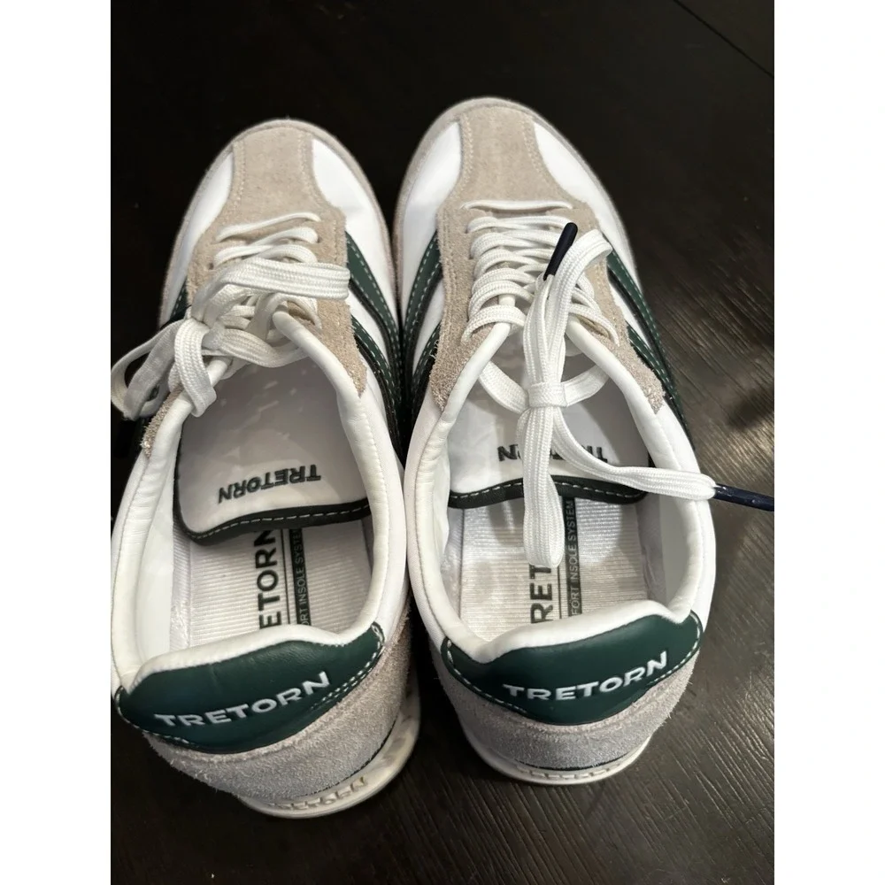 Tretorn Kristine Sneakers Size 7.5 Woman's White/Green Preppy Classic Sporty